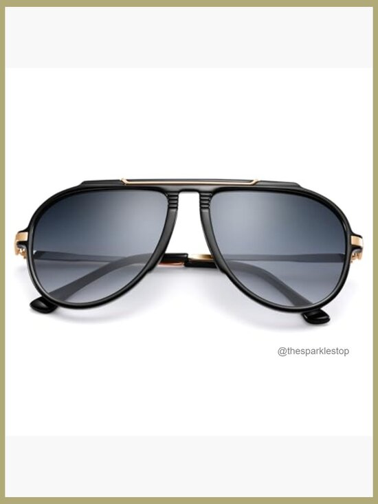Oversized Aviator Sunglasses, Retro Oval Frame, UV400 Protection